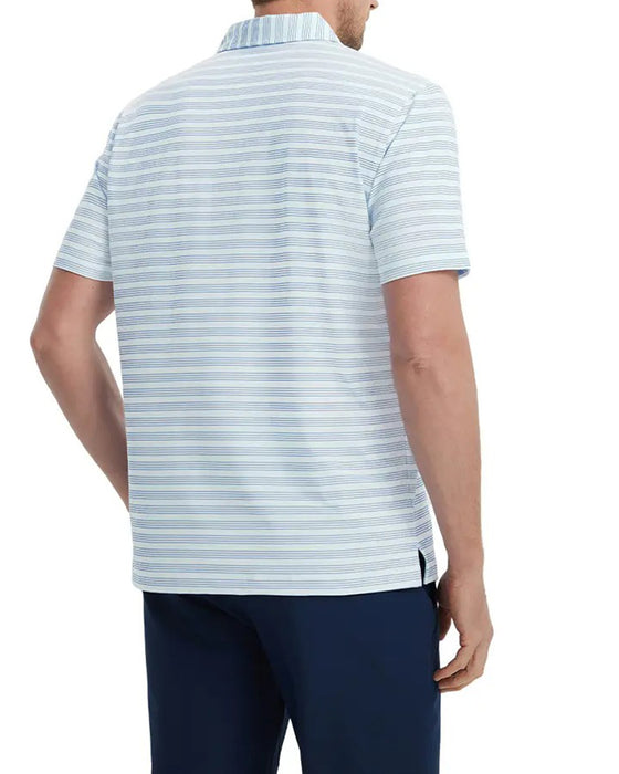 T-Shirt Kragen Blau Und Weiß Feiner Streifen