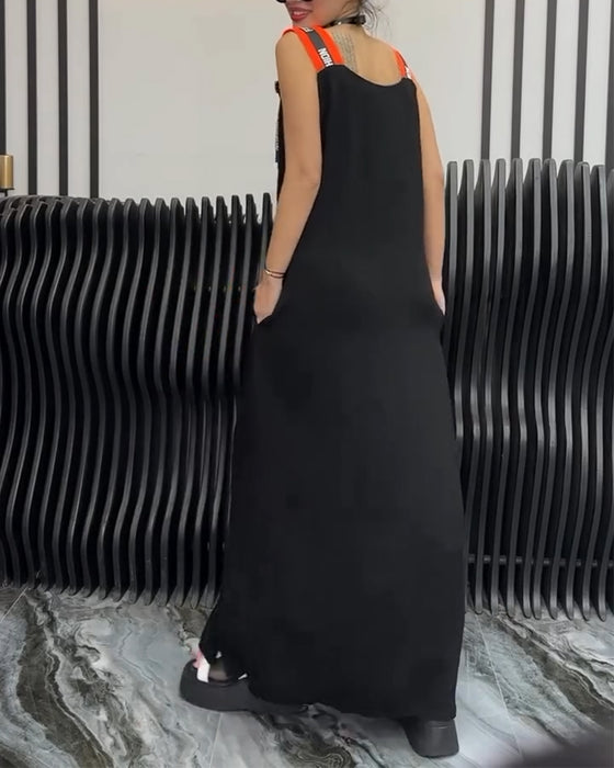 Kleid Ärmellos Personalisierter Buchstabendruck