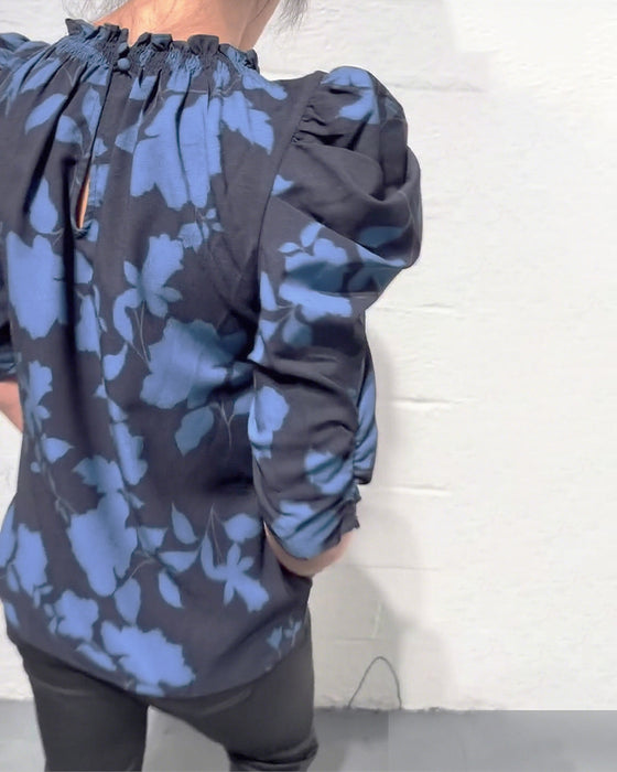 Bluse Puffärmel Rüsche