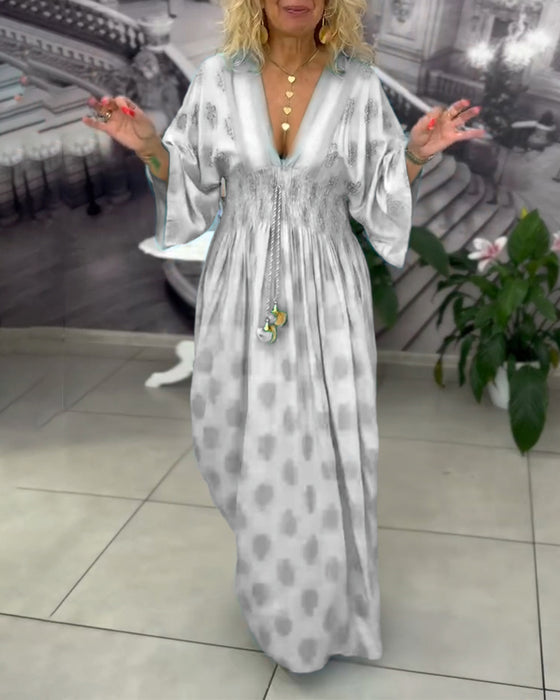 Kleid locker Urlaubsmuster Taille Maxi