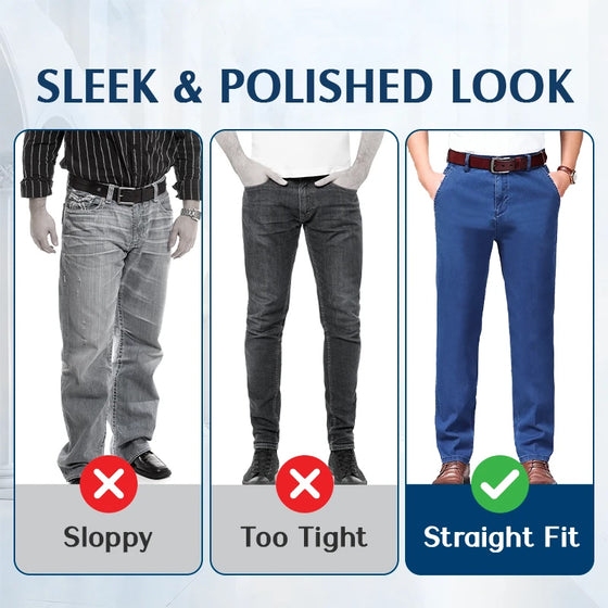 Herren Klassische Gerade Passform Stretchjeans