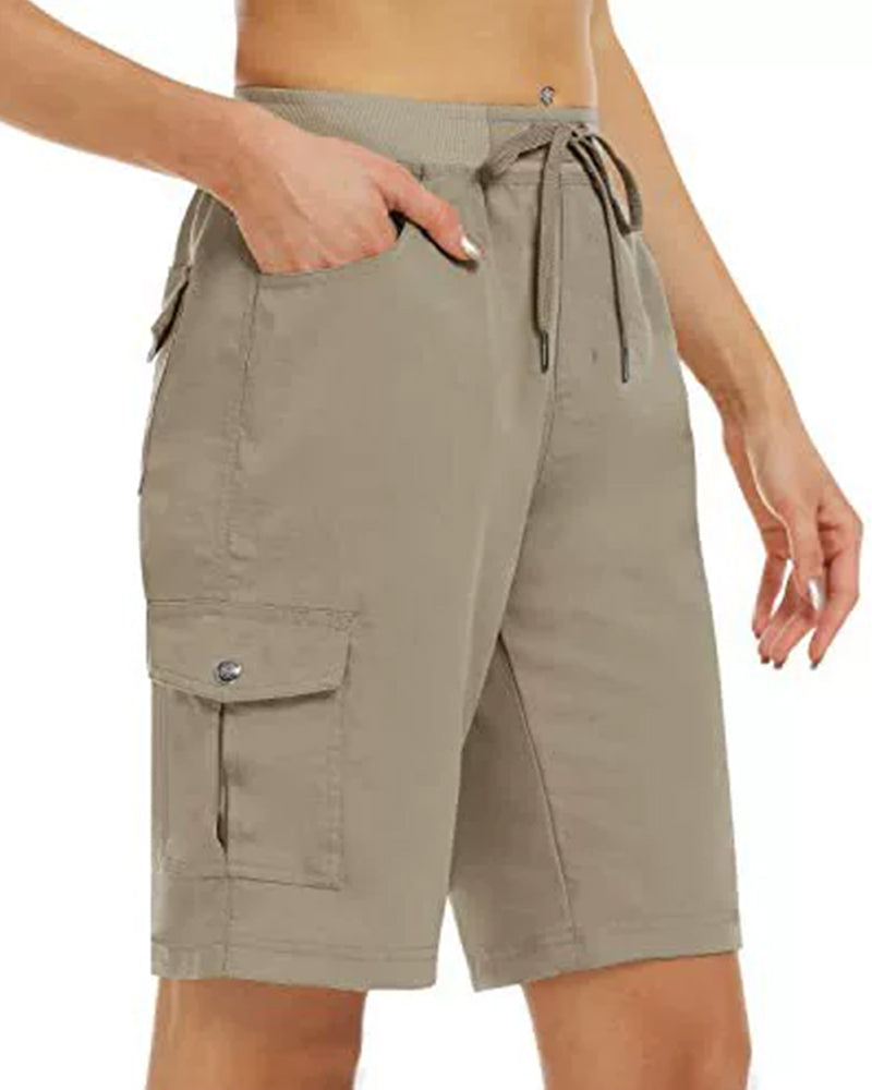 Damen Shorts Schnelltrocknende Cargoshorts Mit Taschen