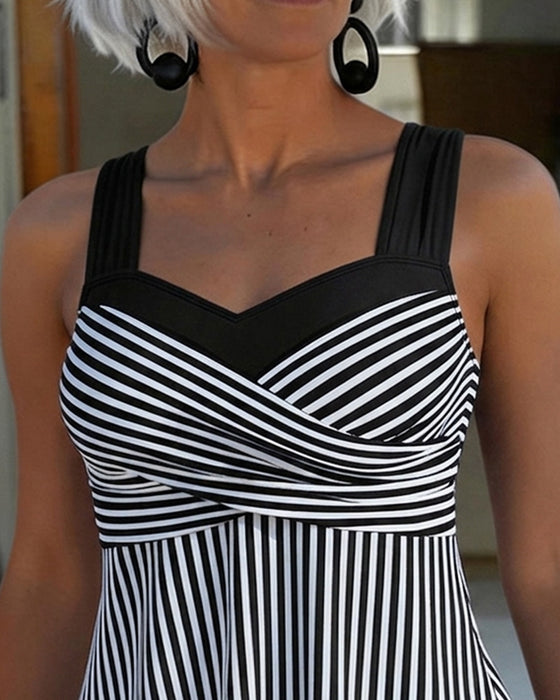 Tankini Gestreift Camisole Zweiteilig