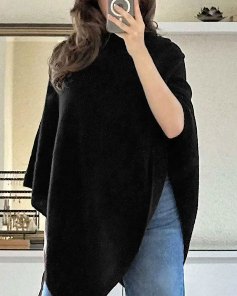 Pullover Hoher Hals Asymmetrisch