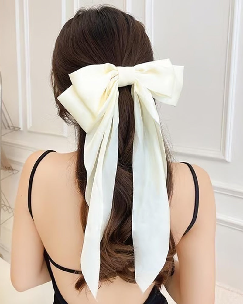 🔥 Große Schleife Haarspange Für Damen – Hochzeit & Alltag Pferdeschwanz Accessoire Mit Langem Ende