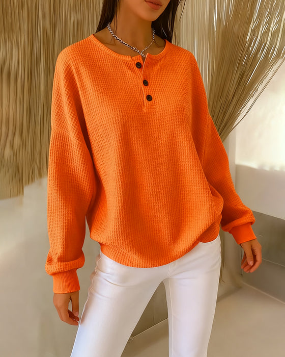 Modisches casual Langarm-Sweatshirt in Uni