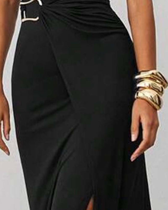 Kleid Mode Kurzarm Taille