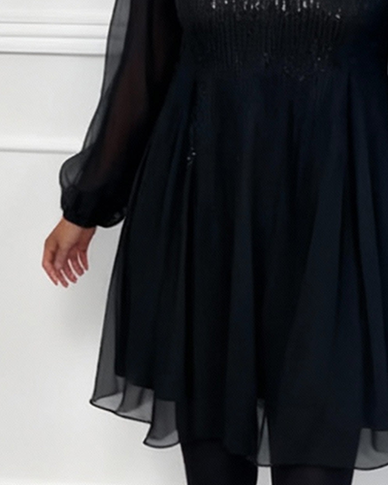 Kleid Runder Halsausschnitt Modisch Unifarben Locker