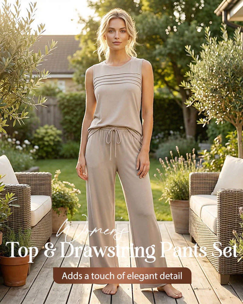 Zweiteiliges Set Plissierte Weste Top