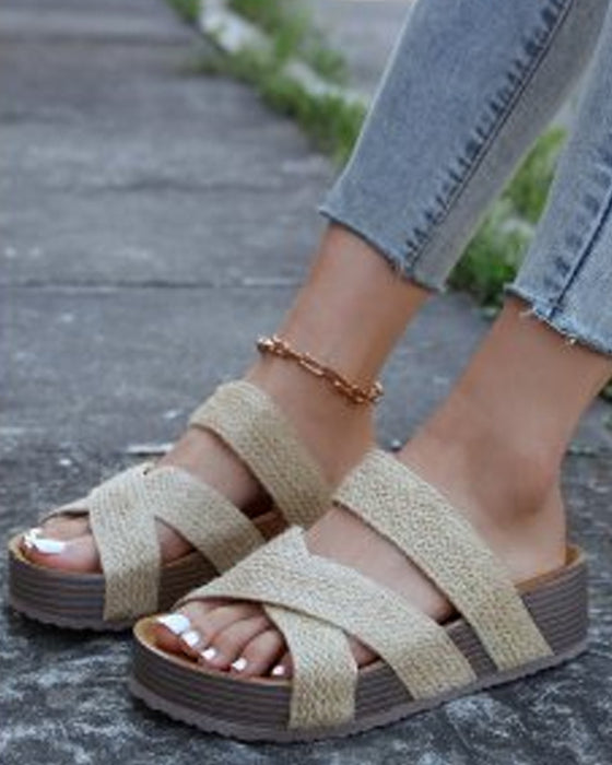 Sandale Mode Platform Slide