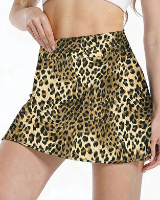 Rock Hohe Taille Gerader Schlitz Mini Sport Kurz