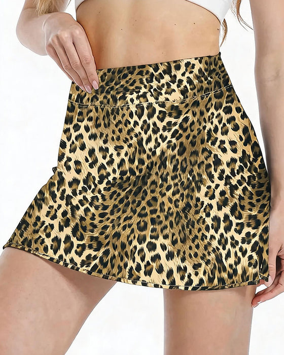 Rock Hohe Taille Gerader Schlitz Mini Sport Kurz