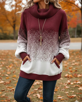 Pullover Schalkragen Verlaufsmuster