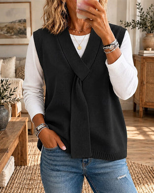 Weste Ärmellos V-Ausschnitt Pullover