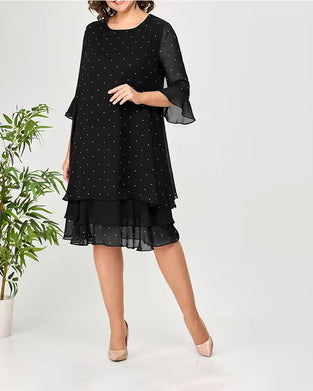 Kleid Tupfen Lagen