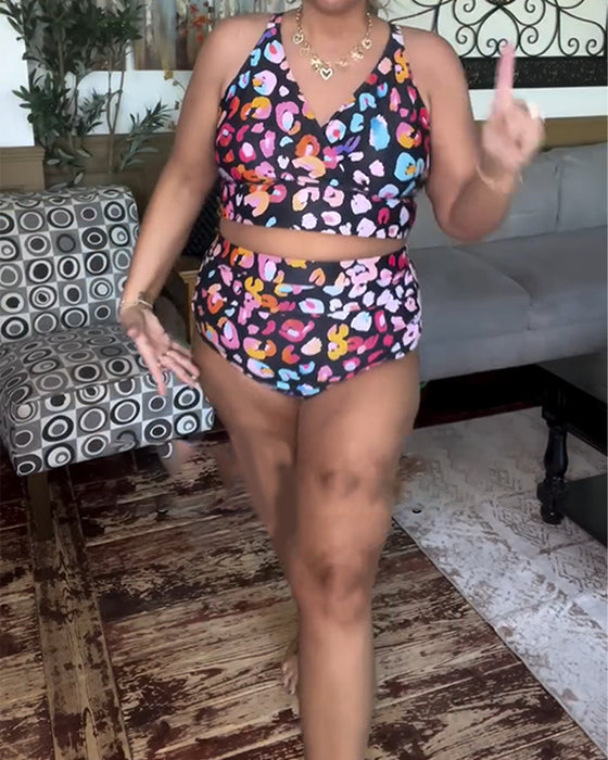 Bikini Sexy Bedruckte Slips Zweiteilig