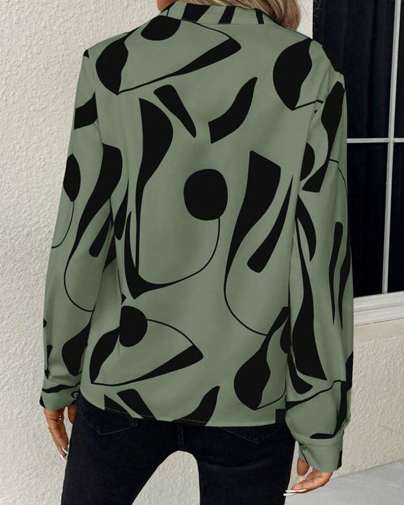 Bluse Abstrakt Geometrisch Print