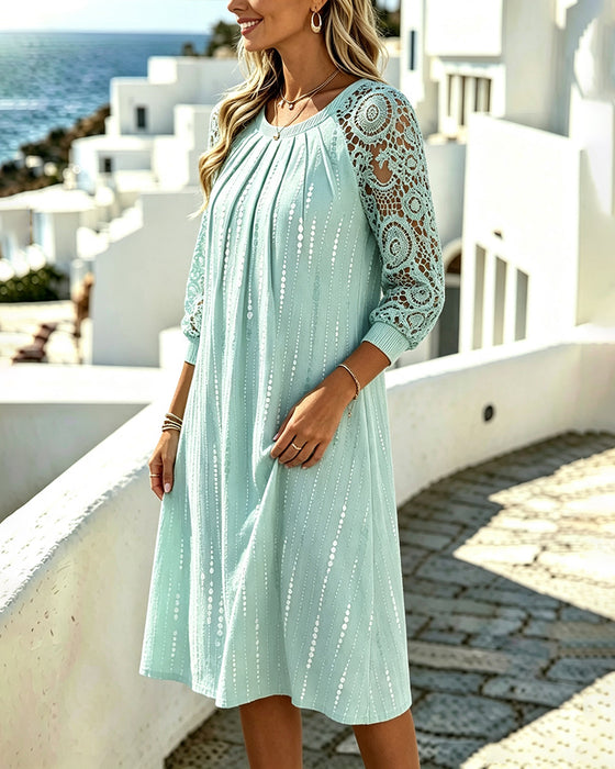 Kleid Ausschnitt Spitze Flickwerk