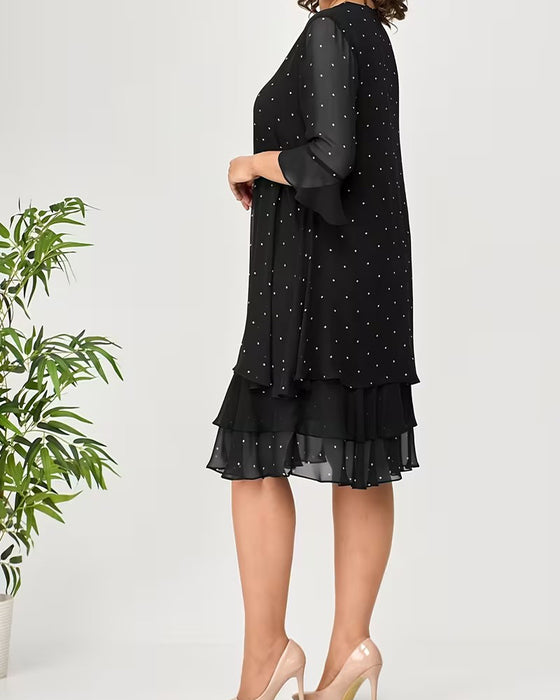 Kleid Tupfen Lagen