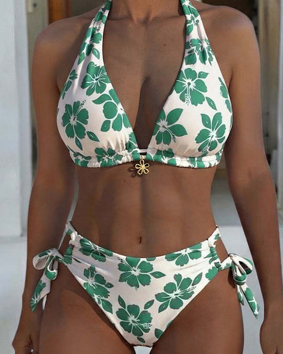 Bikini Hibiskus Druck Halter