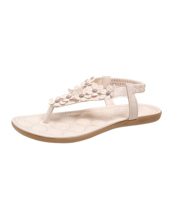 Strandsandalen mit 3D-Blumen