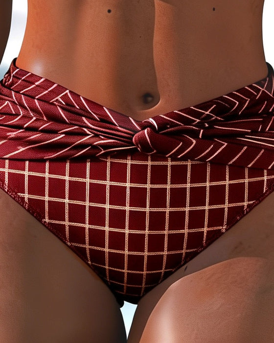 Bikini Hohe Taille Karo Twist