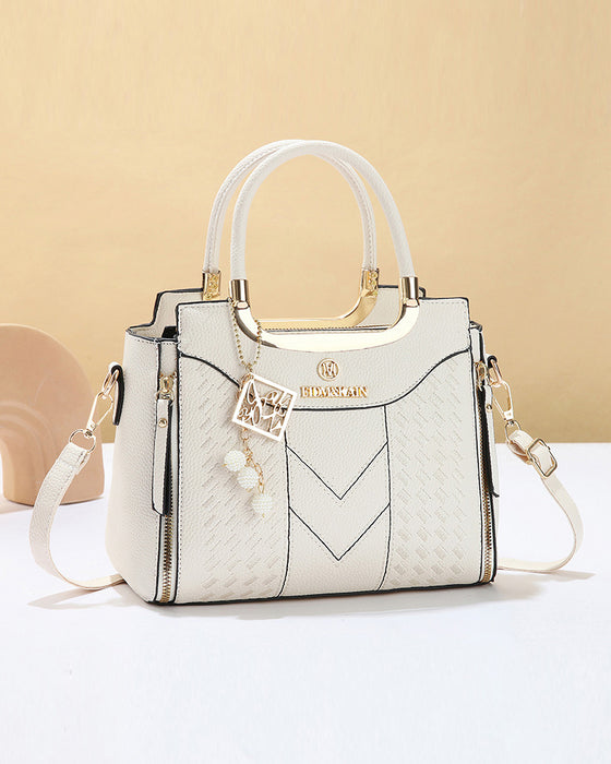 Tasche Frau'S V-Genäht Obergriff Satchel