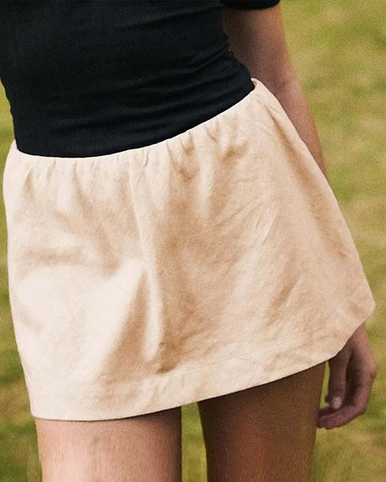 Einfarbiges Zweiteiliger Rock Mit Eingebauten Shorts