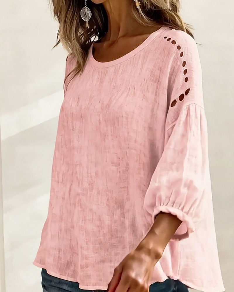 Bluse Durchbrochen 100% Baumwolle