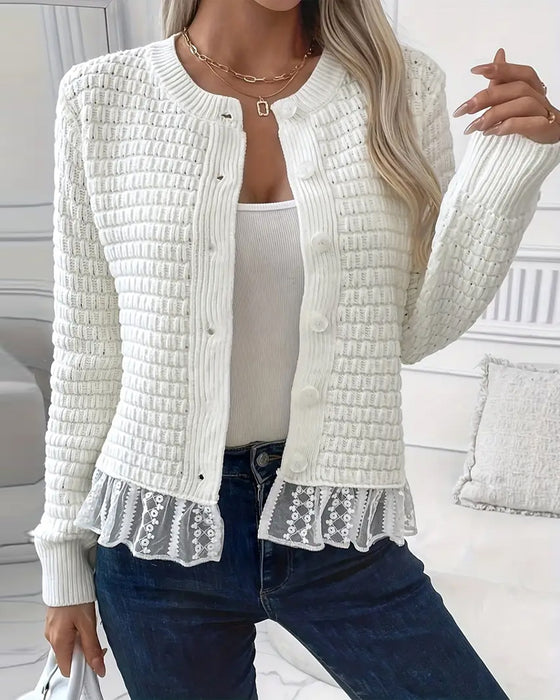 Mantel Langärmlig Spitzenbesetztes Sweatshirt