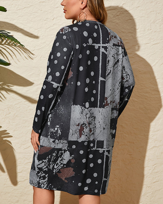 elegantes Retro Kleid mit Print