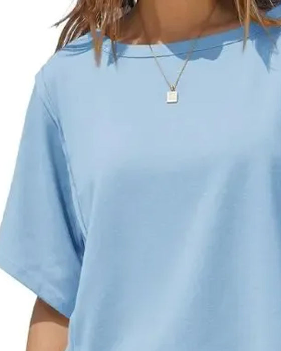T-Shirts Kurz Drop Schulter Locker
