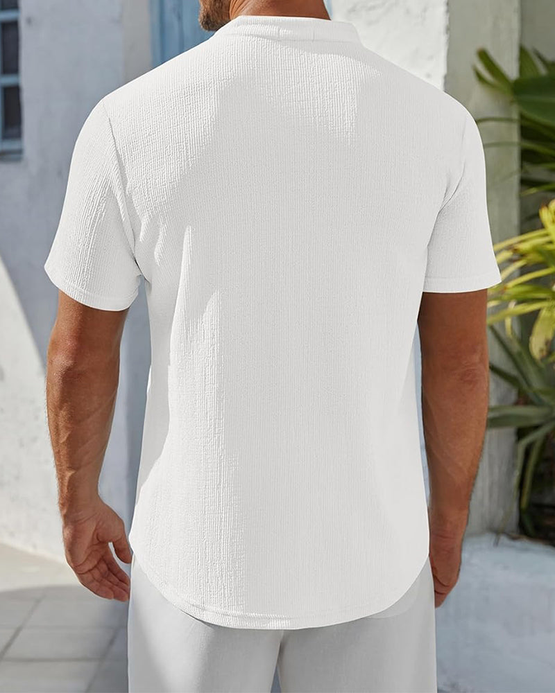 Hemd Einfarbig Locker Henley