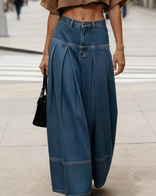 Denim-Hose High Waist Weites Bein