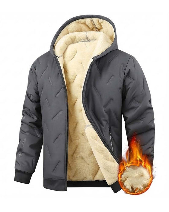Mantel Mit Kapuze Fleece Gefüttert