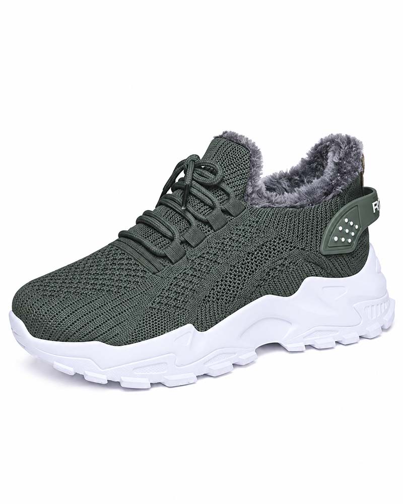 Sneaker Dicke Sohle Fleece Gefüttert Schnee