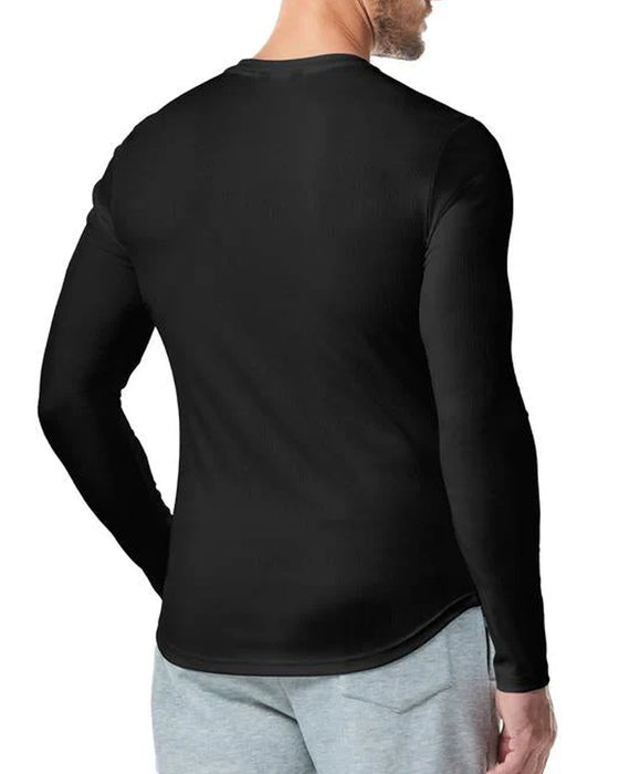 Herren V-Ausschnitt Langes Ripp-T-Shirt Mit Langen Ärmeln Für Training
