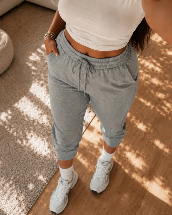 Jogginghose Gummibund Cropped Jogger