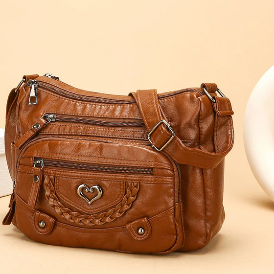 Damen Weiche PU Leder Multi-Tasche Crossbody Tasche