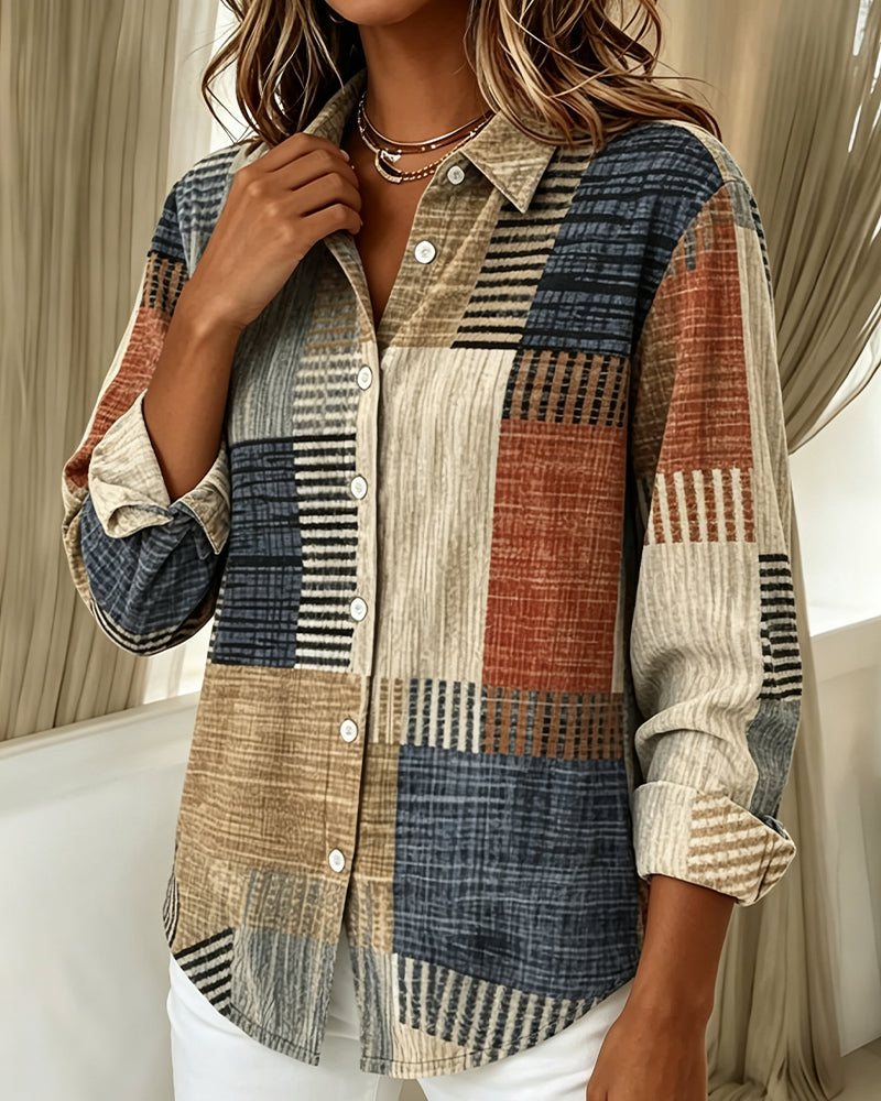 Hemd Vintage Gewaschen Print Revers