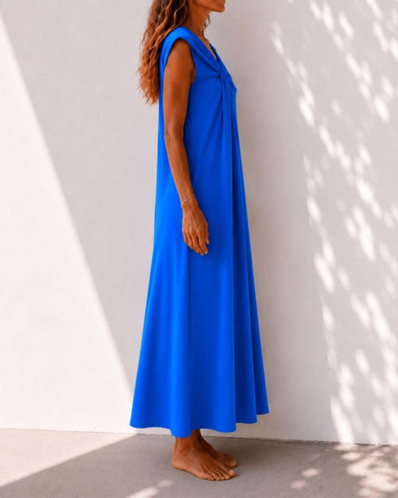 Kleid Asymmetrischer Ausschnitt Twist Elegant Maxi