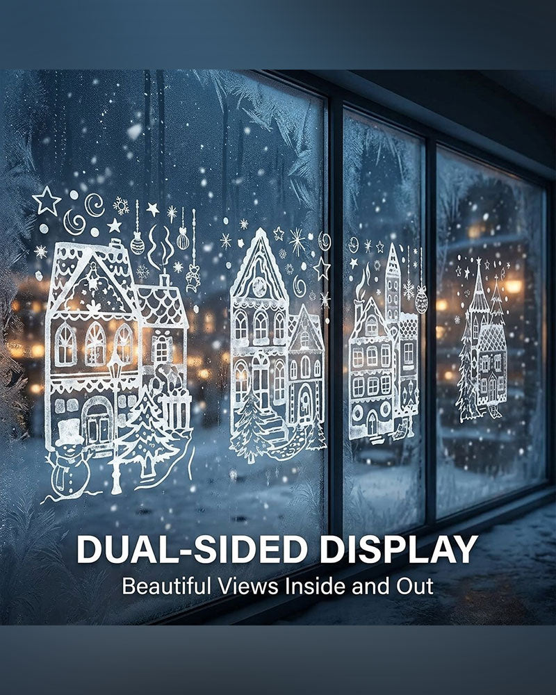Weihnachtsdorf Fensteraufkleber