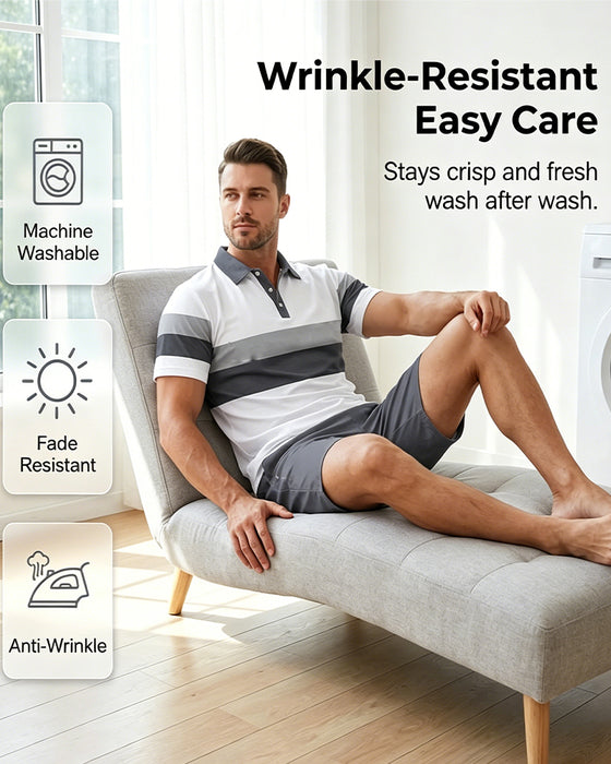 Set Gestreift Polo Herren Shorts