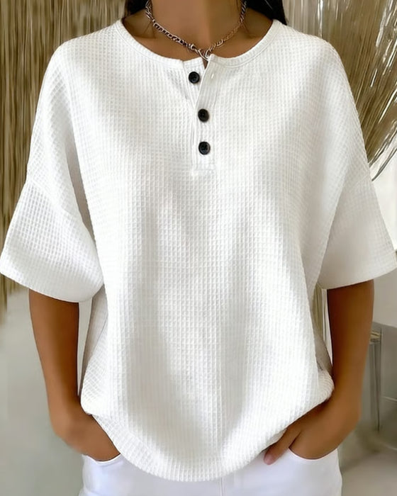 Top Waffel Locker Lässig