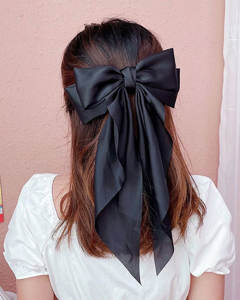 🔥 Große Schleife Haarspange Für Damen – Hochzeit & Alltag Pferdeschwanz Accessoire Mit Langem Ende