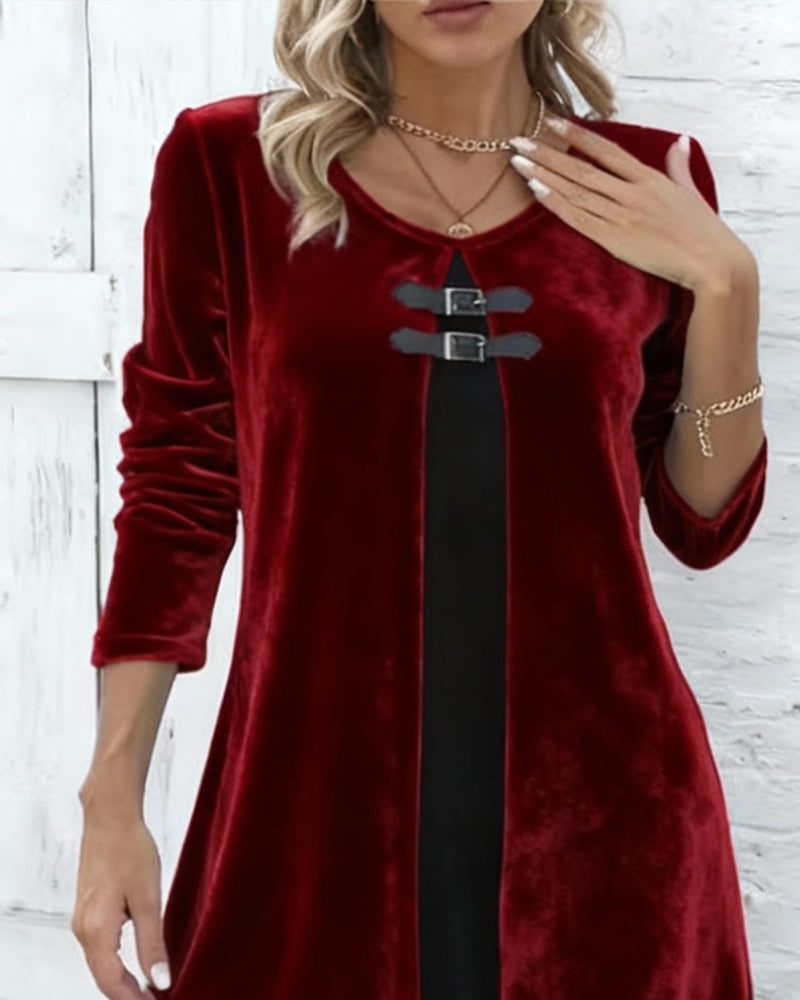 Samtkleid I Falscher Zweiteiliger Stil