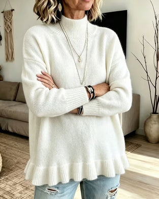 Pullover Mock Neck Rüsche