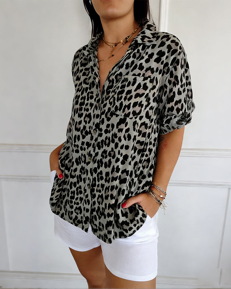 Leopardenmuster Modeblusen