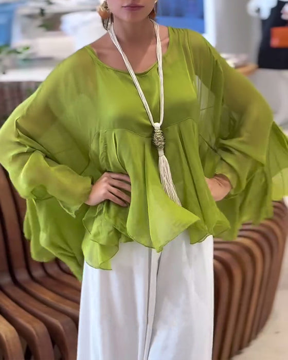 Bluse mit stilvollem, einfarbigem Design