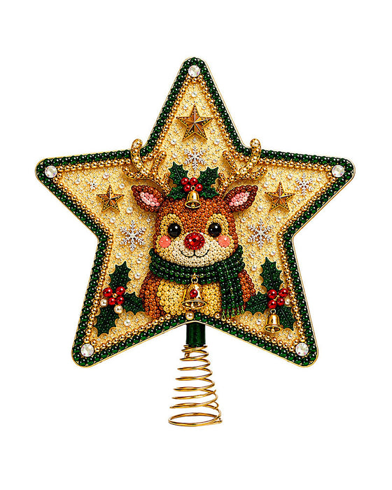DIY Fünfzackiger Stern Diamantmalerei Weihnachtsbaumspitze